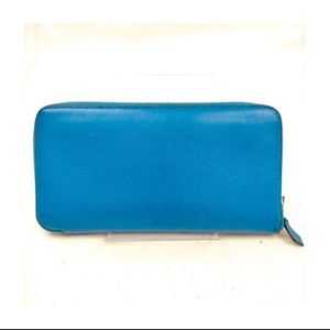 Hermes Azap Silk'in Wallet in Blue Azteque Epsom Leather~ Authentic
